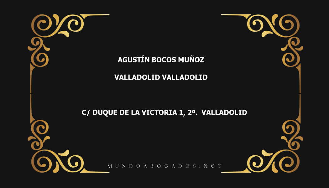 abogado Agustín Bocos Muñoz en la localidad de Valladolid