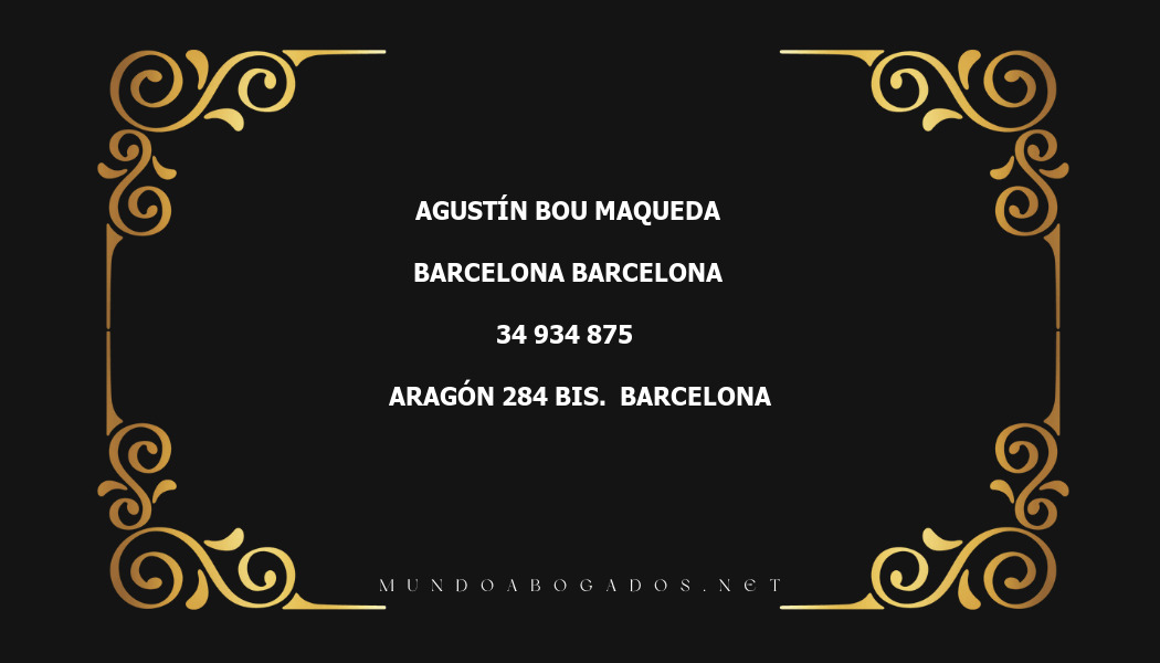 abogado Agustín Bou Maqueda en la localidad de Barcelona