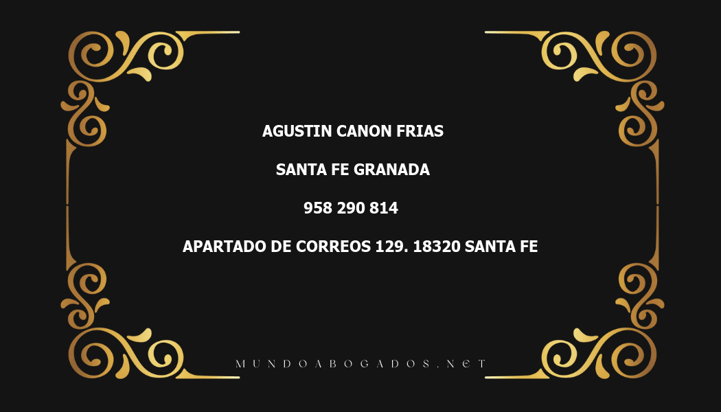 abogado Agustin Canon Frias en la localidad de Santa Fe