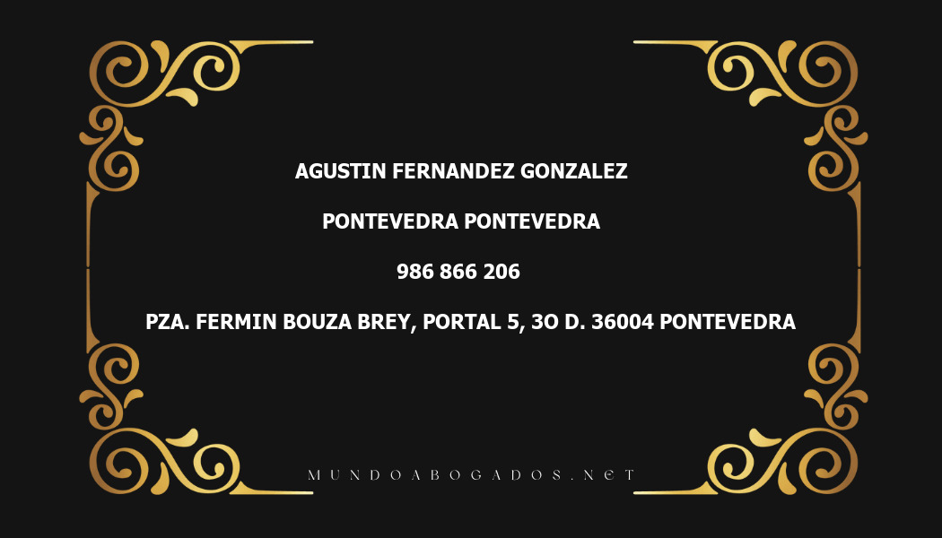 abogado Agustin Fernandez Gonzalez en la localidad de Pontevedra