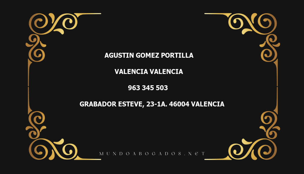 abogado Agustin Gomez Portilla en la localidad de Valencia