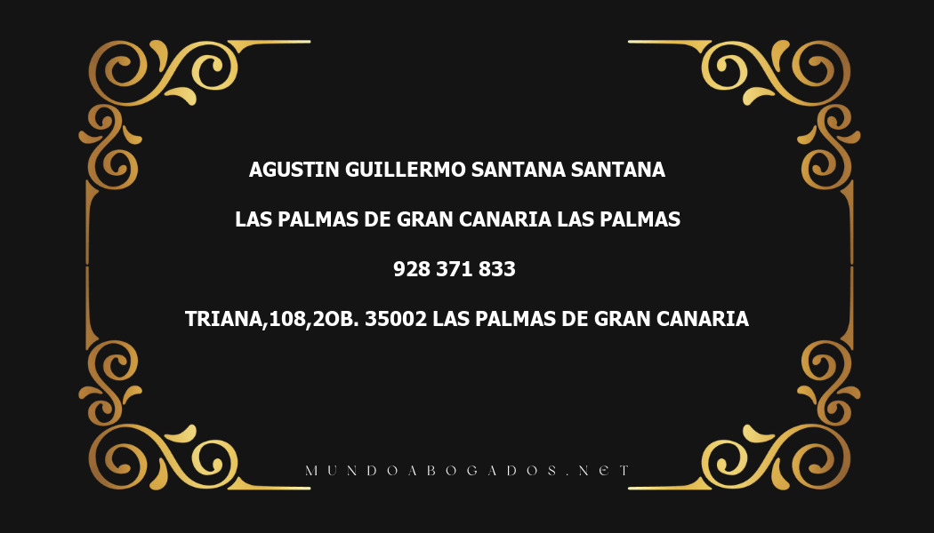 abogado Agustin Guillermo Santana Santana en la localidad de Las Palmas de Gran Canaria