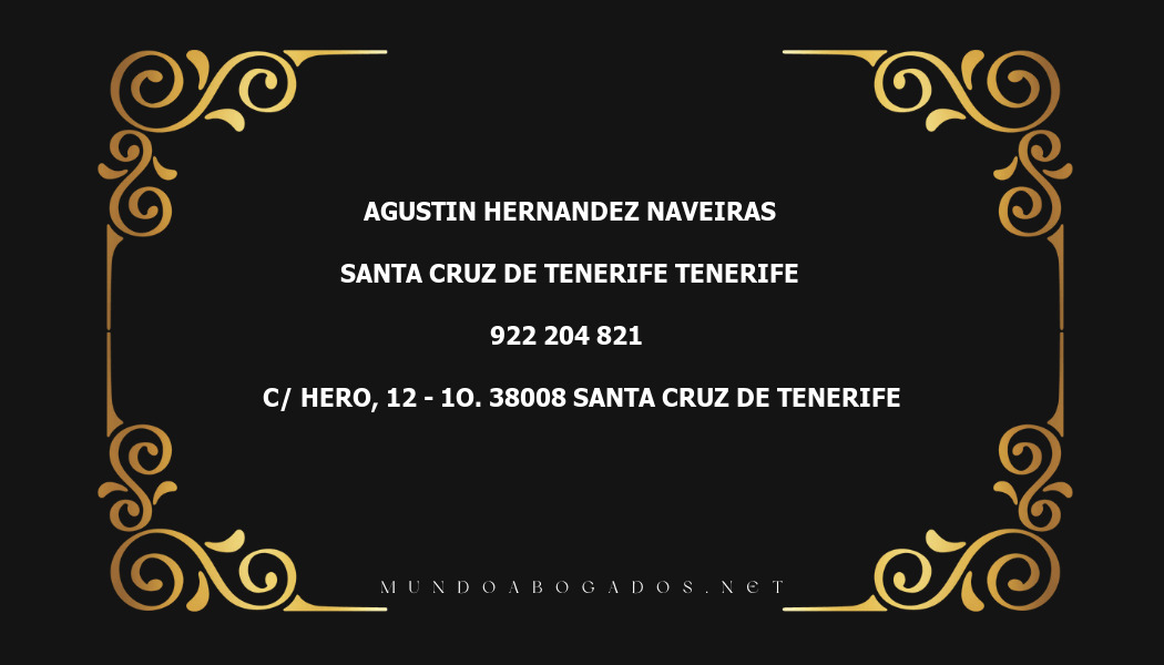 abogado Agustin Hernandez Naveiras en la localidad de Santa Cruz de Tenerife