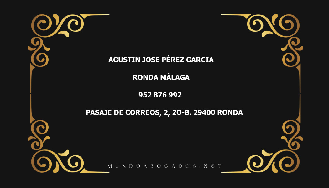 abogado Agustin Jose Pérez Garcia en la localidad de Ronda