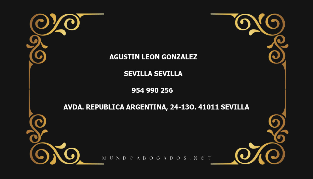 abogado Agustin Leon Gonzalez en la localidad de Sevilla