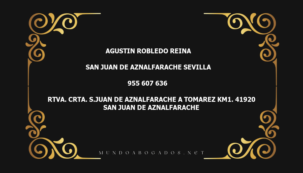 abogado Agustin Robledo Reina en la localidad de San Juan de Aznalfarache