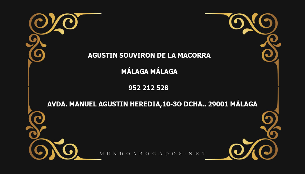 abogado Agustin Souviron De La Macorra en la localidad de Málaga