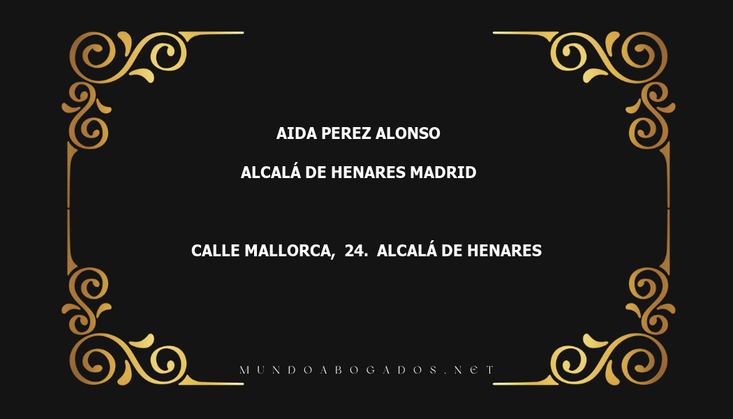 abogado Aida Perez Alonso en la localidad de Alcalá de Henares