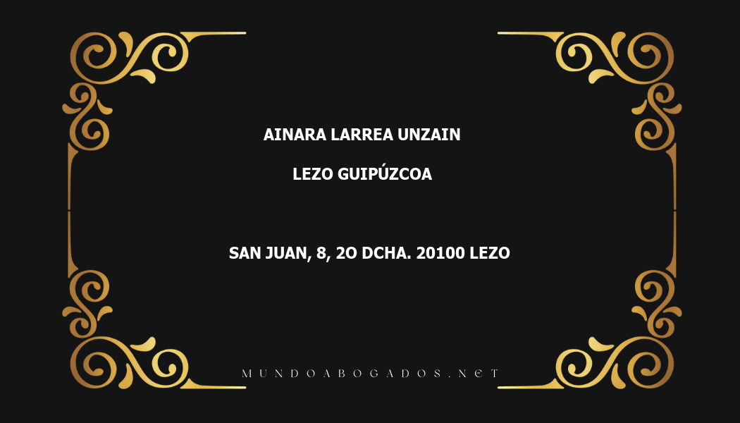 abogado Ainara Larrea Unzain en la localidad de Lezo