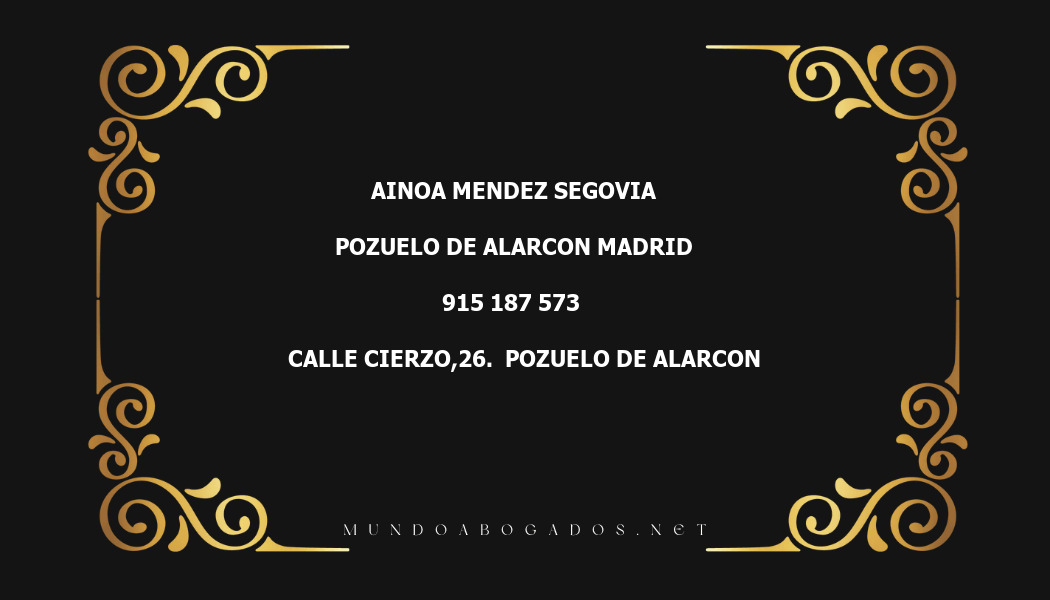 abogado Ainoa Mendez Segovia en la localidad de Pozuelo de Alarcon