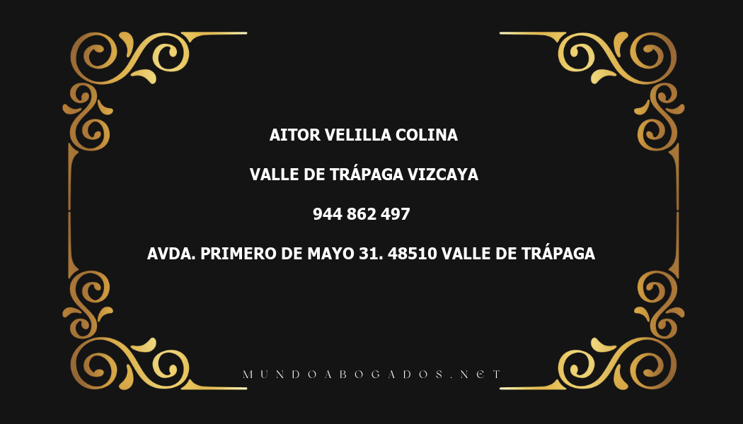 abogado Aitor Velilla Colina en la localidad de Valle de Trápaga