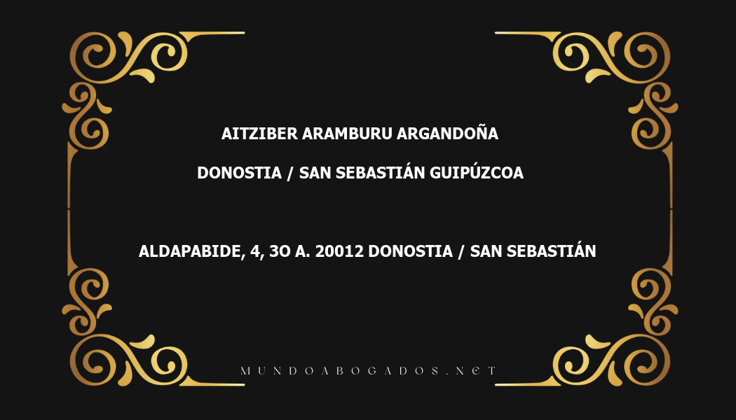 abogado Aitziber Aramburu Argandoña en la localidad de Donostia / San Sebastián