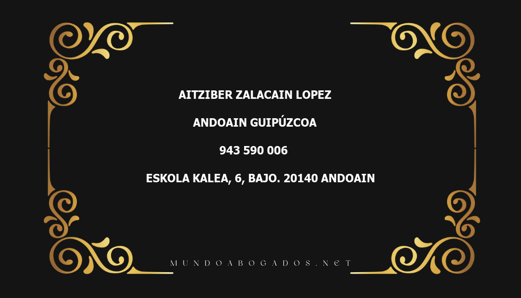 abogado Aitziber Zalacain Lopez en la localidad de Andoain