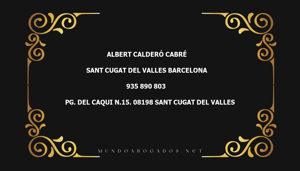 abogado Albert Calderó Cabré en la localidad de Sant Cugat del Valles