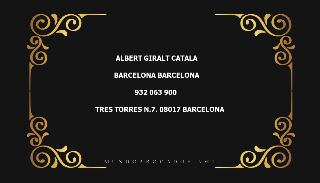 abogado Albert Giralt Catala en la localidad de Barcelona