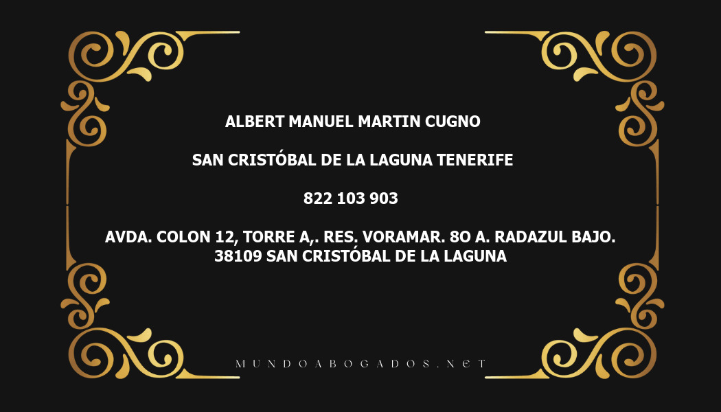 abogado Albert Manuel Martin Cugno en la localidad de San Cristóbal de La Laguna