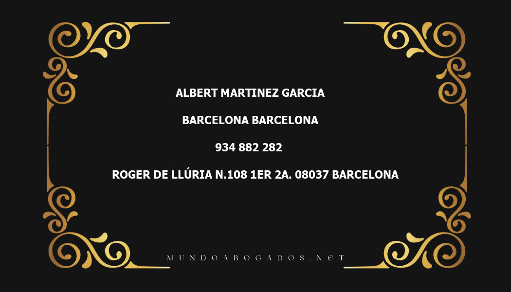 abogado Albert Martinez Garcia en la localidad de Barcelona