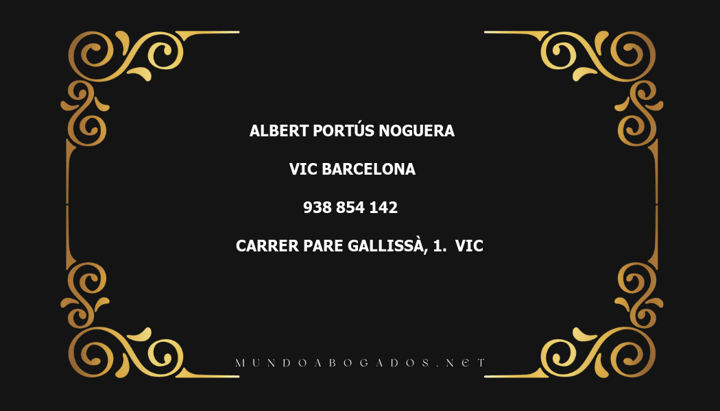 abogado Albert Portús Noguera en la localidad de Vic