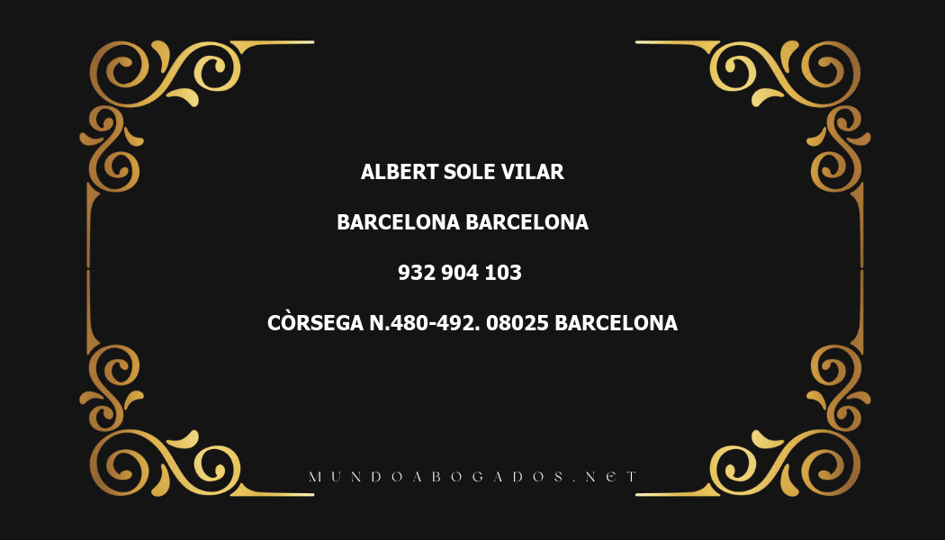 abogado Albert Sole Vilar en la localidad de Barcelona