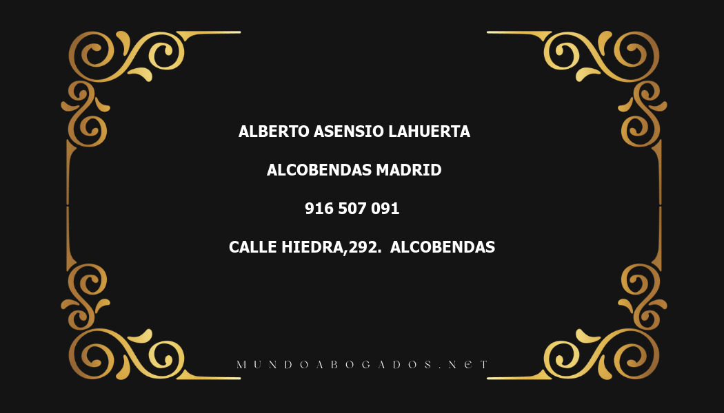 abogado Alberto Asensio Lahuerta en la localidad de Alcobendas