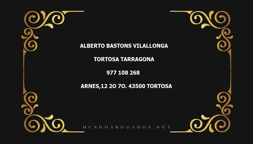 abogado Alberto Bastons Vilallonga en la localidad de Tortosa