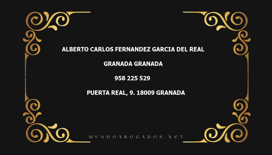 abogado Alberto Carlos Fernandez Garcia Del Real en la localidad de Granada