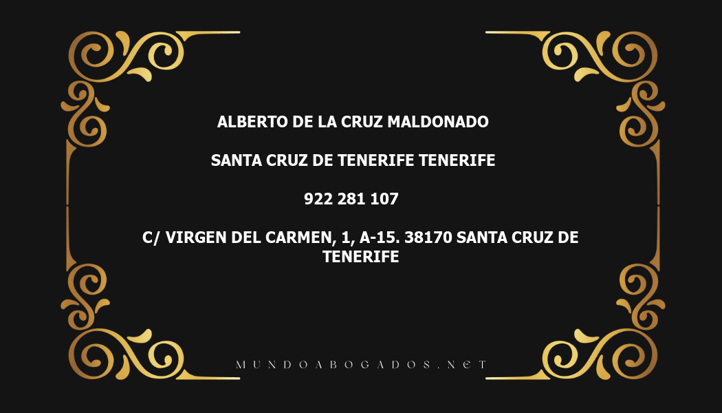 abogado Alberto De La Cruz Maldonado en la localidad de Santa Cruz de Tenerife