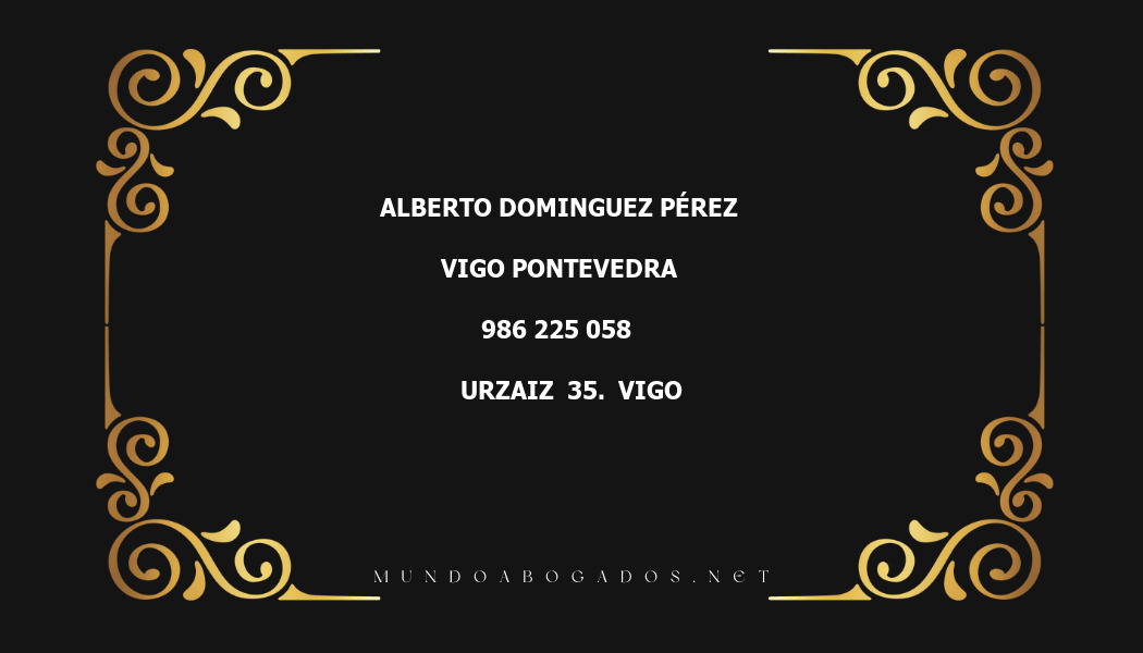 abogado Alberto Dominguez Pérez en la localidad de Vigo