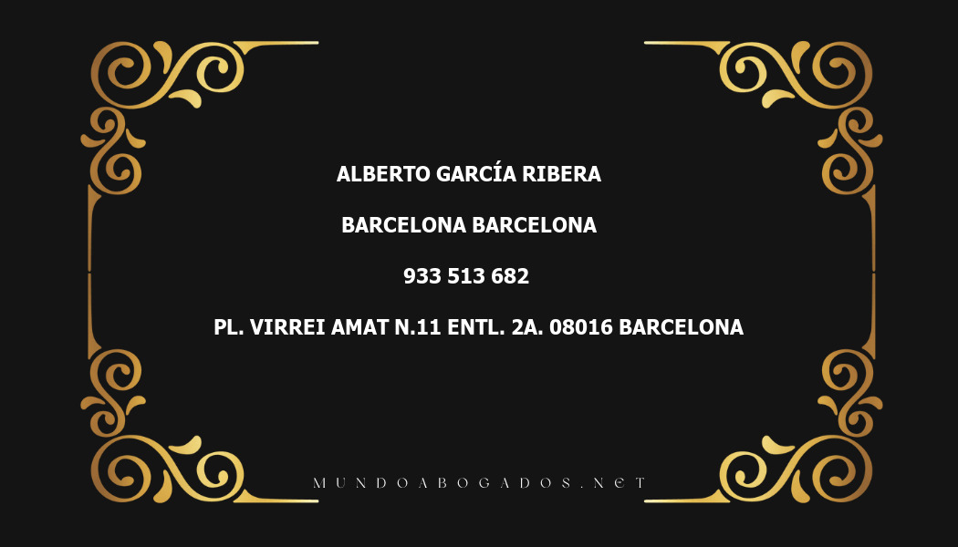 abogado Alberto García Ribera en la localidad de Barcelona