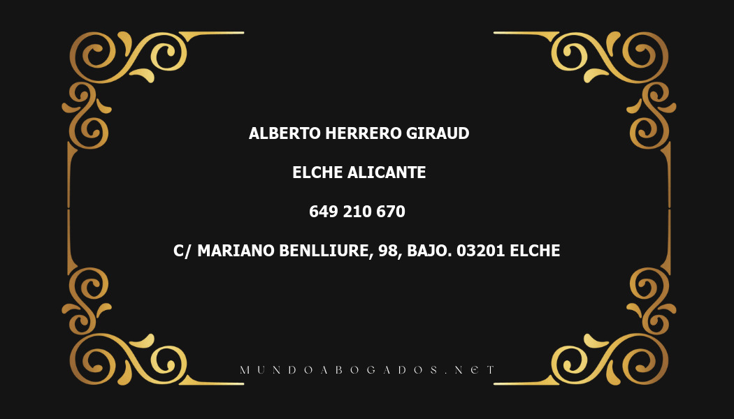 abogado Alberto Herrero Giraud en la localidad de Elche