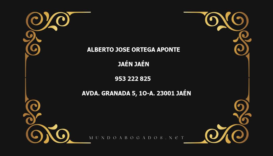 abogado Alberto Jose Ortega Aponte en la localidad de Jaén