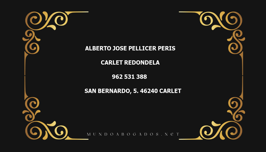 abogado Alberto Jose Pellicer Peris en la localidad de Carlet