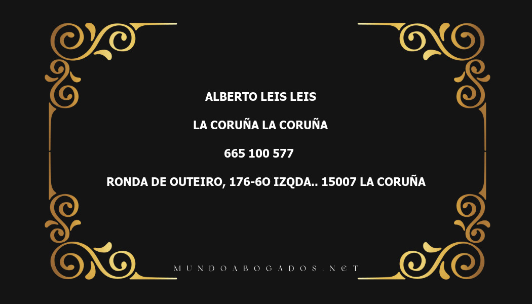 abogado Alberto Leis Leis en la localidad de La Coruña