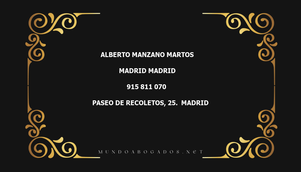 abogado Alberto Manzano Martos en la localidad de Madrid