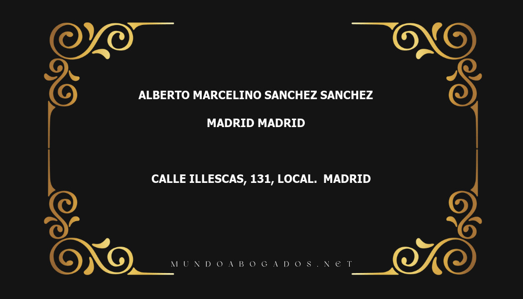 abogado Alberto Marcelino Sanchez Sanchez en la localidad de Madrid