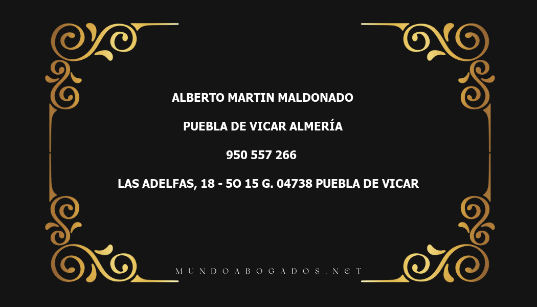 abogado Alberto Martin Maldonado en la localidad de Puebla de Vicar