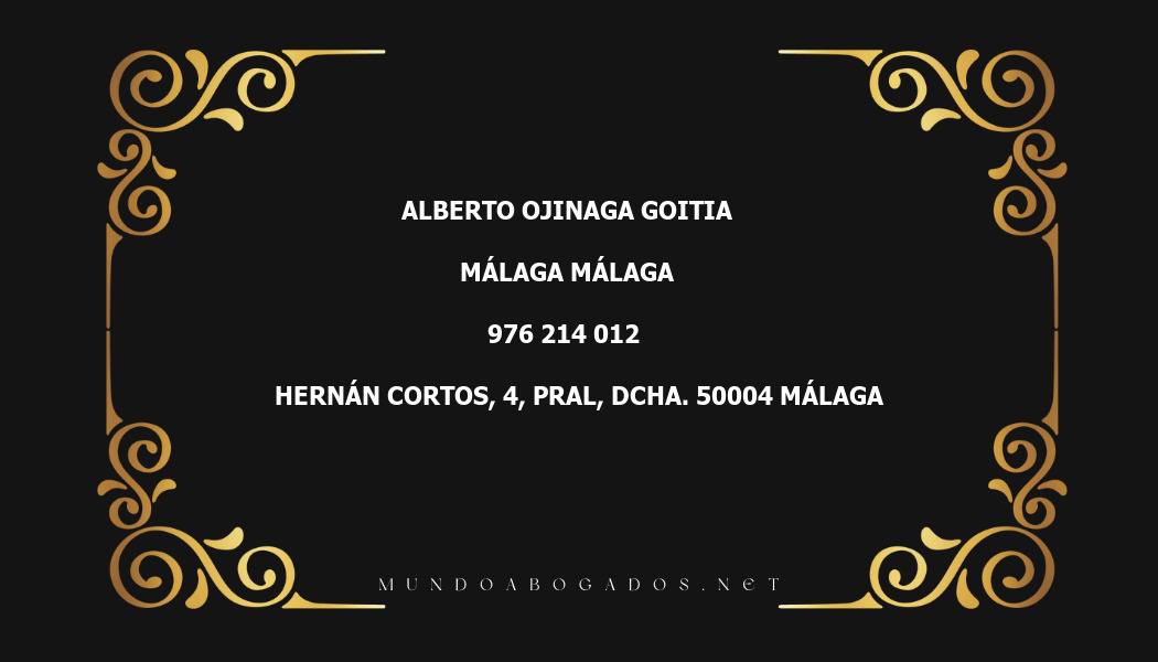 abogado Alberto Ojinaga Goitia en la localidad de Málaga