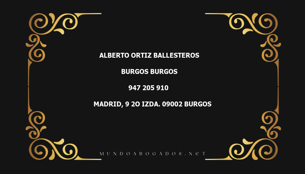 abogado Alberto Ortiz Ballesteros en la localidad de Burgos