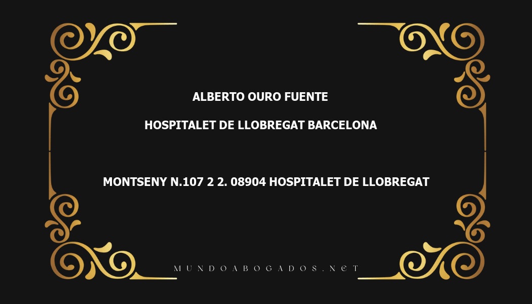 abogado Alberto Ouro Fuente en la localidad de Hospitalet de Llobregat