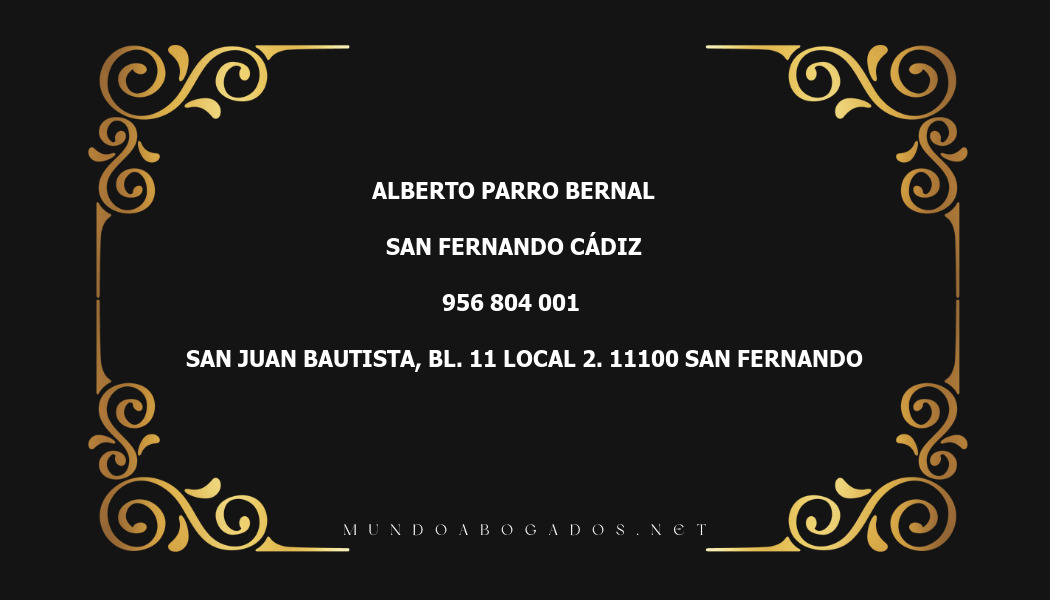 abogado Alberto Parro Bernal en la localidad de San Fernando