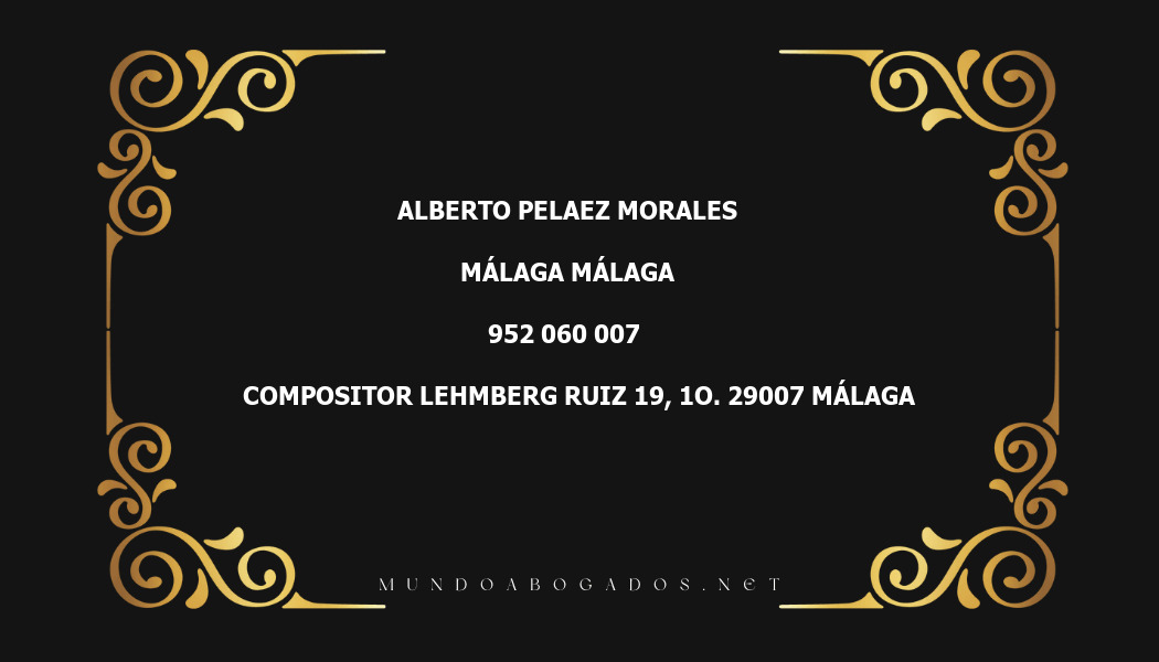 abogado Alberto Pelaez Morales en la localidad de Málaga