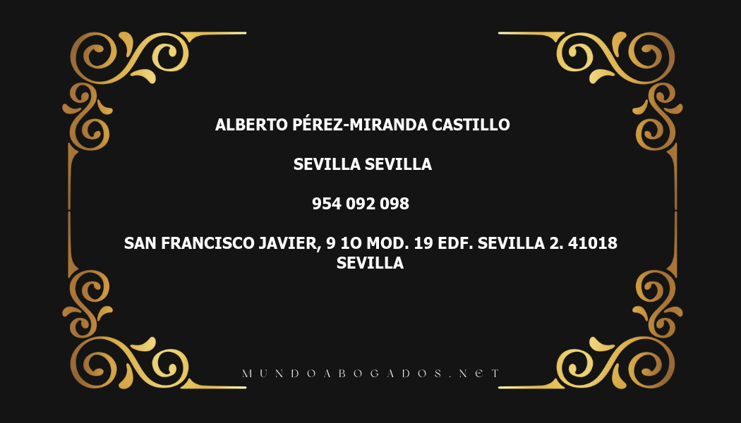 abogado Alberto Pérez-Miranda Castillo en la localidad de Sevilla