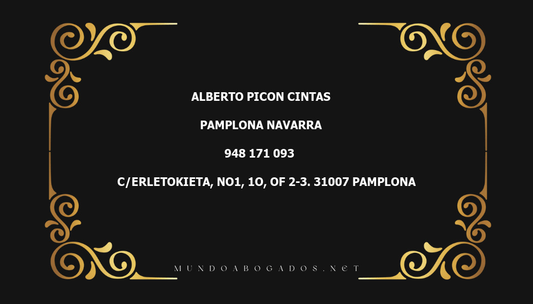 abogado Alberto Picon Cintas en la localidad de Pamplona