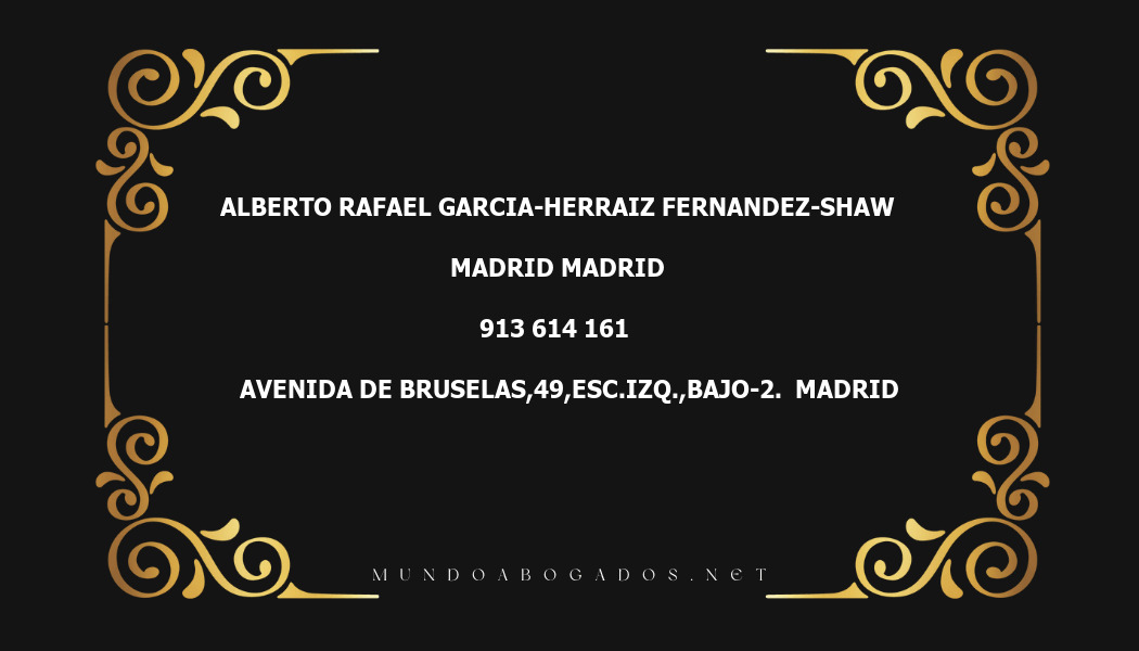 abogado Alberto Rafael Garcia-Herraiz Fernandez-Shaw en la localidad de Madrid