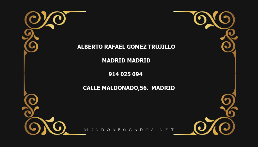 abogado Alberto Rafael Gomez Trujillo en la localidad de Madrid