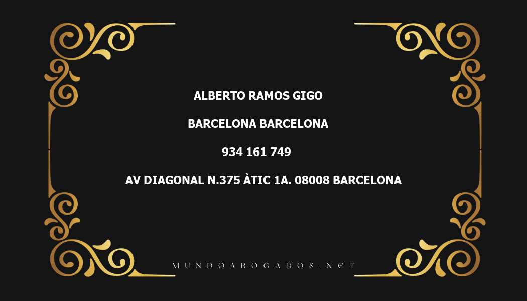 abogado Alberto Ramos Gigo en la localidad de Barcelona