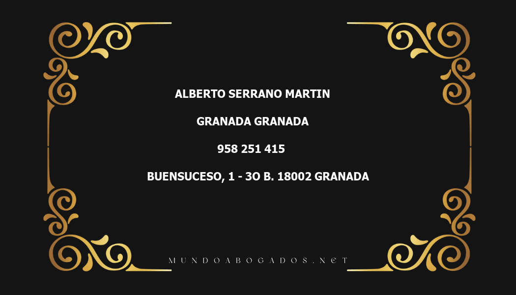 abogado Alberto Serrano Martin en la localidad de Granada