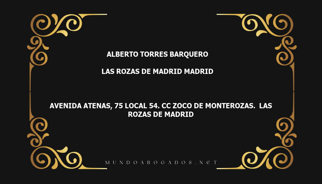 abogado Alberto Torres Barquero en la localidad de Las Rozas de Madrid