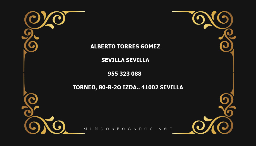 abogado Alberto Torres Gomez en la localidad de Sevilla