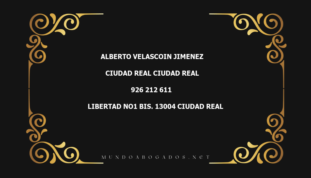 abogado Alberto Velascoin Jimenez en la localidad de Ciudad Real